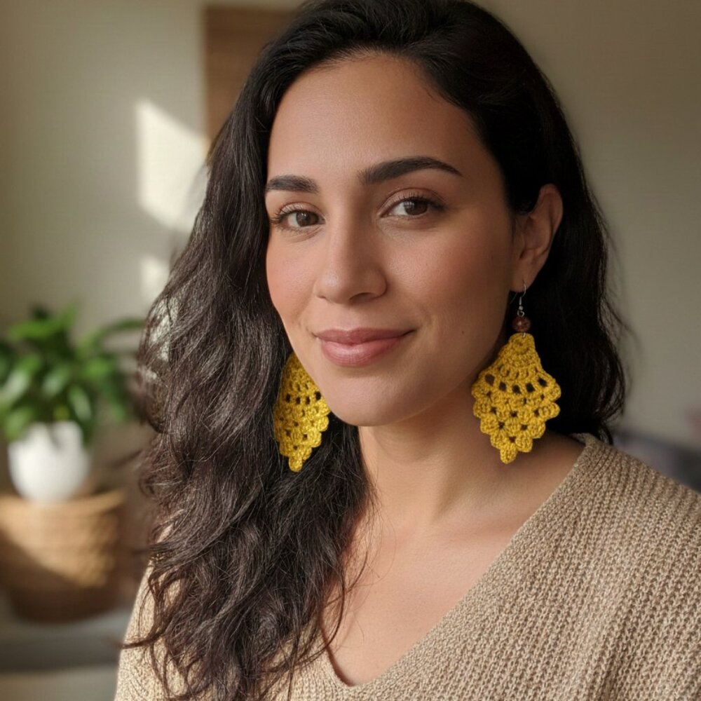 Handmade Crochet Earrings - Pineapple Stitch NEW